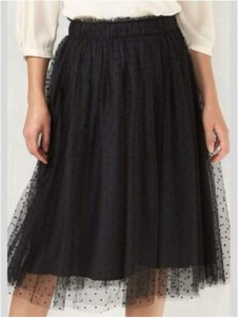 NWT LC Lauren Conrad Black Polka Dot Tulle Midi Skirt Fall Costume Sz XXL